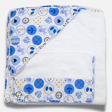 Hooded Towel - Blue Dinosaur