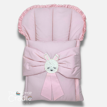 Classic Nest- Crochet Pink Bunny Bow