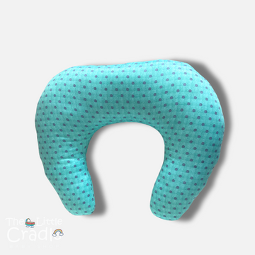 Nursing Pillow - Green-Blue Polka Dots