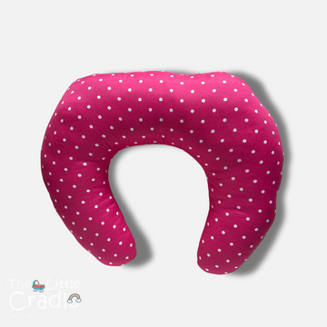 Nursing Pillow - Dark Pink Polka Dots