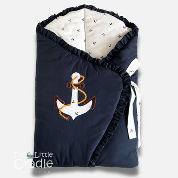 Classic Nest- Navy Blue Anchor Blue Lining