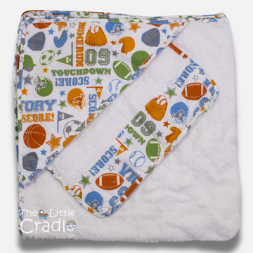 Hooded Towel - Football Print