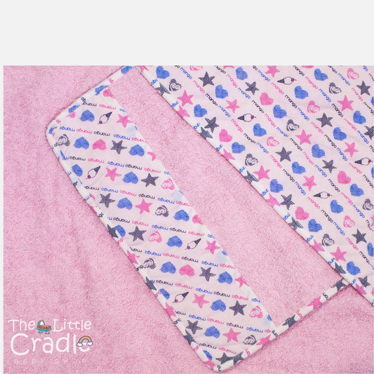 Hooded Towel - Printed Pink