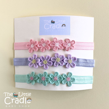 Baby Flower Headbands - F-08 Pack of 3