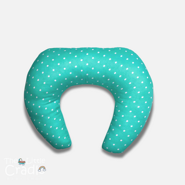 Nursing Pillow - Turquoise Green Polka Dots