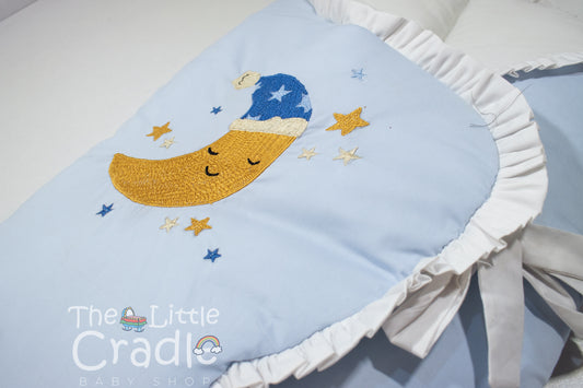 Classic Nest- Embroidered Moon Blue