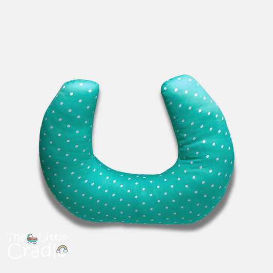 Nursing Pillow - Turquoise Green Polka Dots