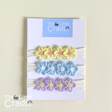 Baby Daisy Pony Headbands - D-01 Pack of 3