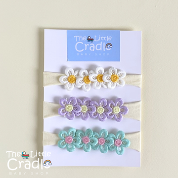 Baby Daisy Pony Headbands - D-02 Pack of 3