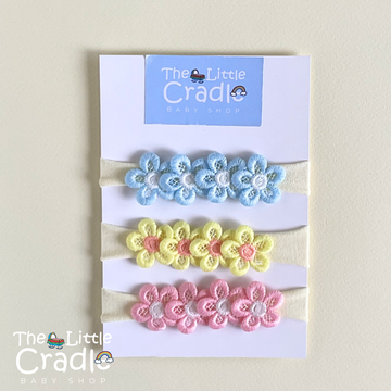 Baby Daisy Pony Headbands - D-03 Pack of 3