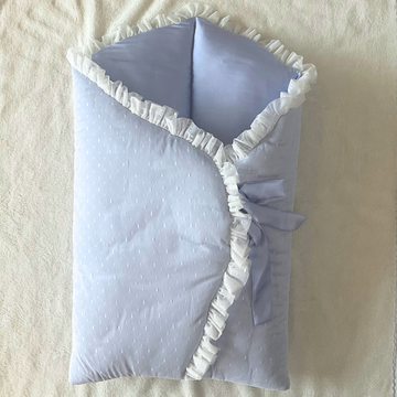 Aqiqah - Mid Blue Dots Silk