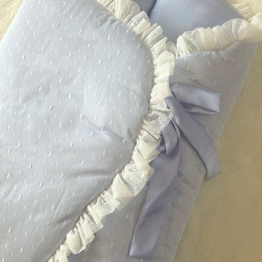 Aqiqah - Mid Blue Dots Silk