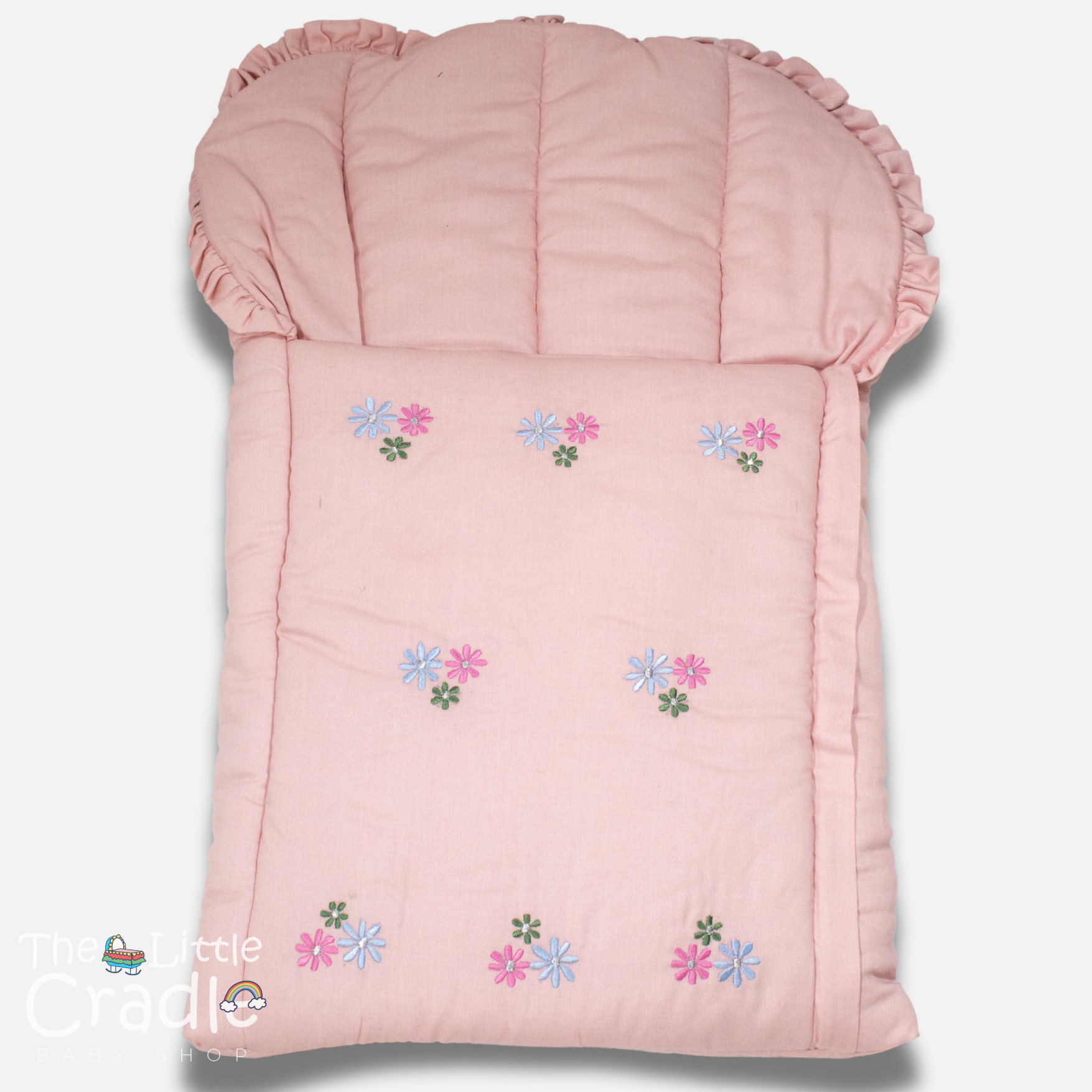 Classic Nest- Embroidered Flowers-Peach