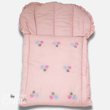 Classic Nest- Embroidered Flowers-Peach