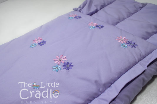 Classic Nest- Embroidered Flowers-Lilac