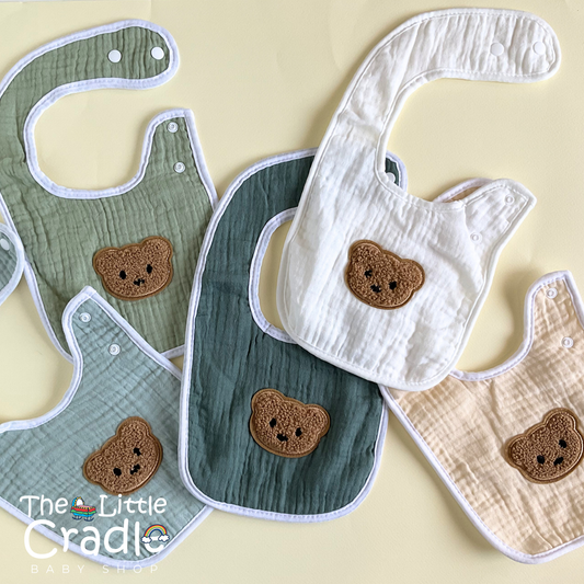 Muslin Teddy Cotton Bibs - B33