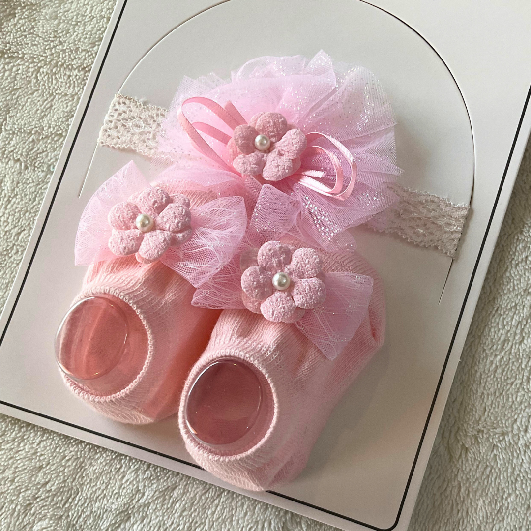 Headband & Socks Set - Pink