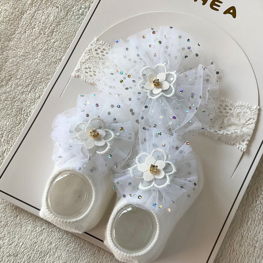 Headband & Socks Set - White