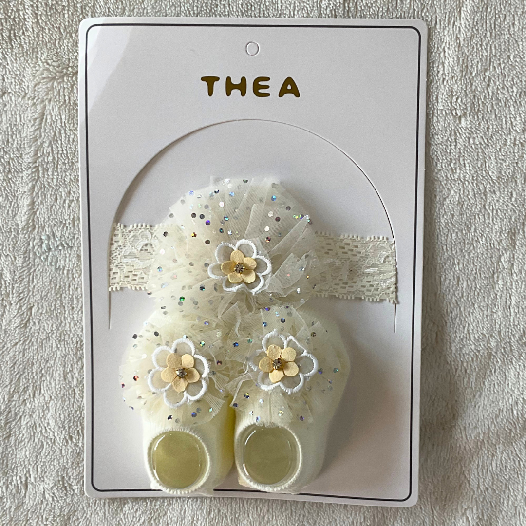 Headband & Socks Set - Cream