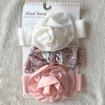 Baby Rose & Bow Headbands - RB-01 Pack of 3