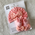 Turban Cap & Socks Set - Peach