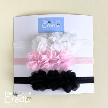 Solid Flower Headbands - SF-01 Pack of 3