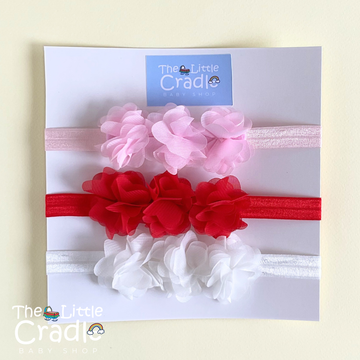 Solid Flower Headbands - SF-04 Pack of 3