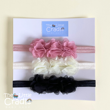 Solid Flower Headbands - SF-05 Pack of 3