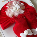 Turban Cap & Socks Set - Red