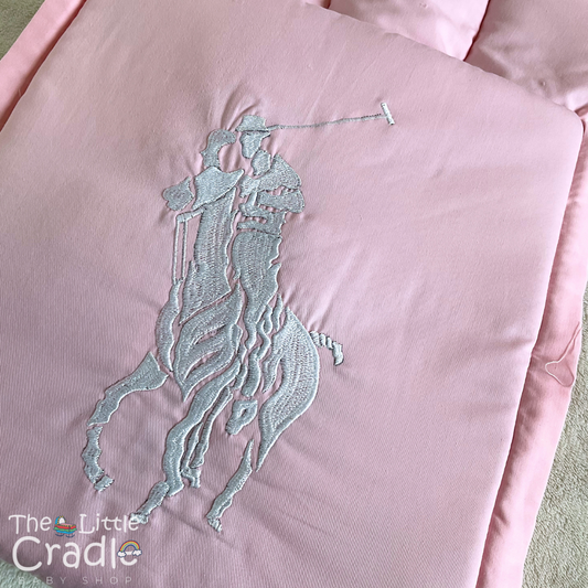 Classic Nest- Pink Polo (White Embroidery)
