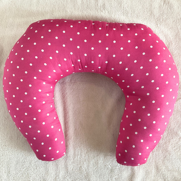 Nursing Pillow - Dark Pink Polka Dots