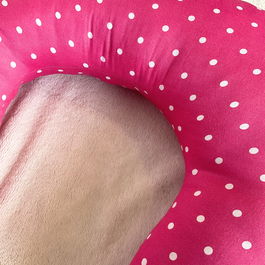 Nursing Pillow - Dark Pink Polka Dots