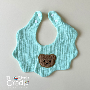 Teddy Muslin Cotton Bibs - B26