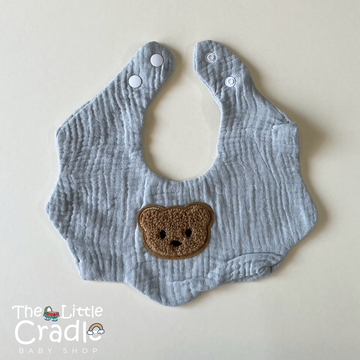 Teddy Muslin Cotton Bibs - B28