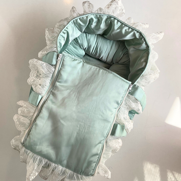 Premium Carry Bag -Mint Green Silk (0-3months)