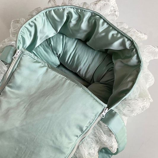 Premium Carry Bag -Mint Green Silk (0-3months)