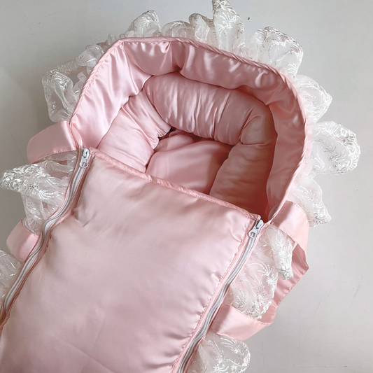 Premium Carry Bag -Pink Silk (0-3months)