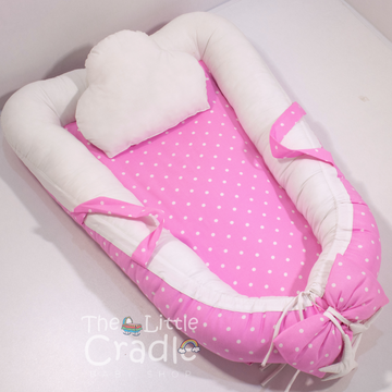 Cocoon- Bright Pink Polka Dots