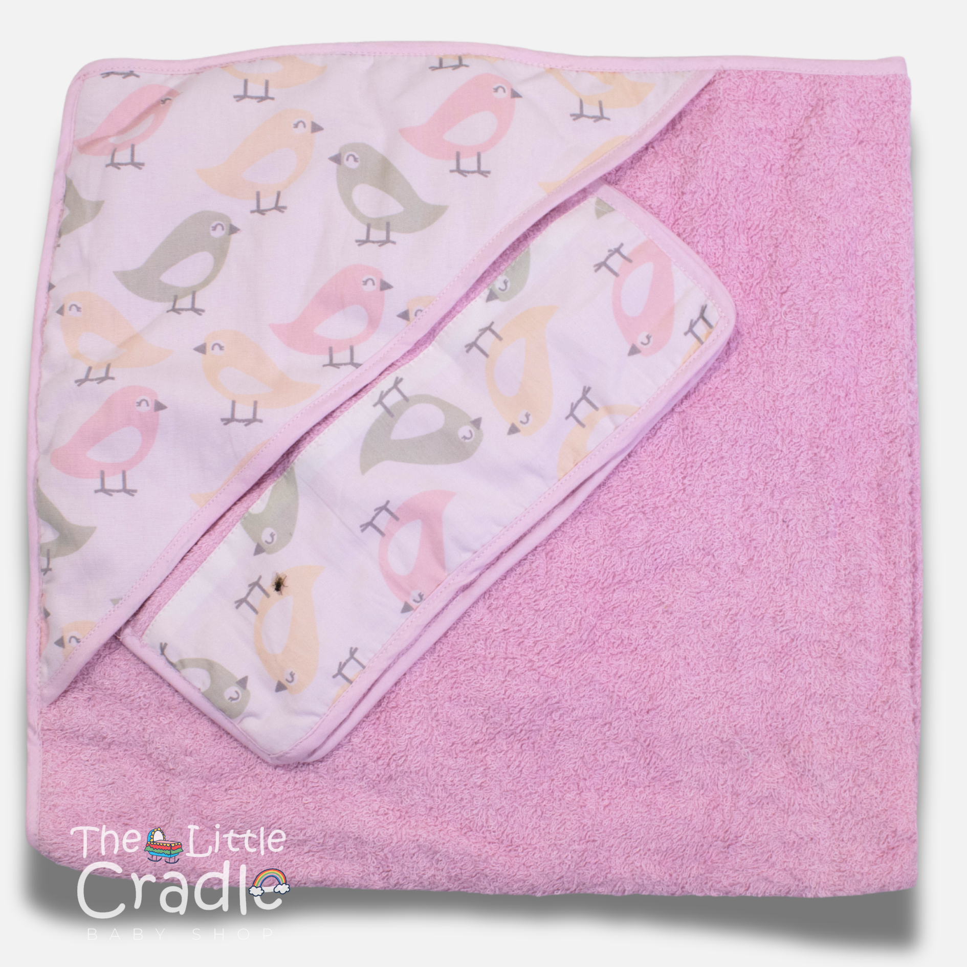 Hooded Towel - Pink Birds