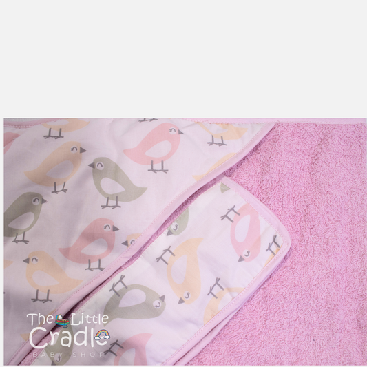 Hooded Towel - Pink Birds