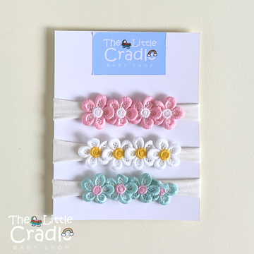 Baby Daisy Pony Headbands - D-04 Pack of 3