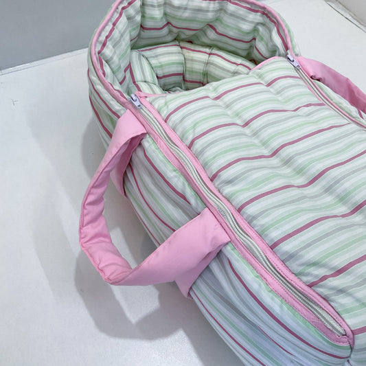 Carry Bag - Green Pink Stripes