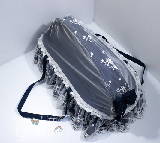 Silk Carry Cot- Navy Blue