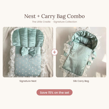 Mint Green Silk Combo – Venetian Nest + Premium Carry Bag