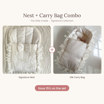 Off-White Silk Combo – Venetian Nest + Premium Carry Bag