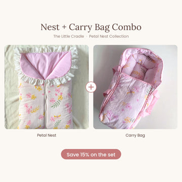Pink Flowers Combo – Petal Nest + Carry Bag